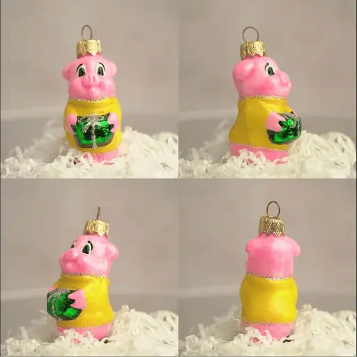 Ялинкова прикраса Санта Шоп Новорічна свинка скло (4820001154955) - фото 4