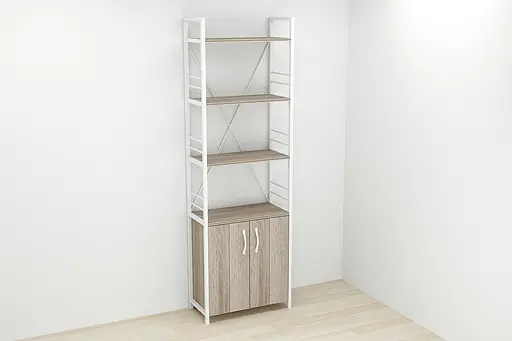 Этажерка 4/60 Ferrum-decor Серии Конект с тумбой 179x60x28 Белый ДСП Сонома Трюфель (FRD-104495) - фото 2