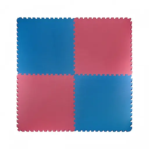Мат-пазл (ласточкин хвост) 4FIZJO Mat Puzzle EVA 100 x 100 x 2 см Blue/Red 4FJ0167 (P-5907739310002) - фото 1