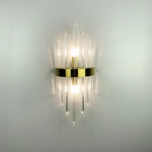 Кришталеве бра у латунному каркасі Line F WS 151/2 AB - фото 8