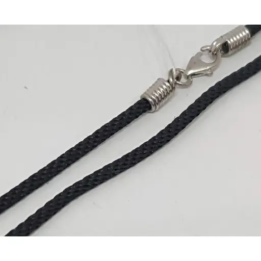 Ювелирный шнурок из текстиля Малина с серебряными вставками. 335/Р 45 55 - фото 2