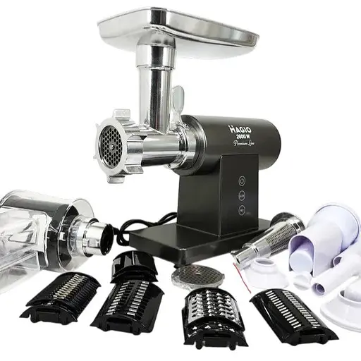 Электрическая мясорубка с реверсом Magio МG-271 мясорубка 3 в 1 соковыжималка, овощерезка Серый 2600 Вт - фото 1