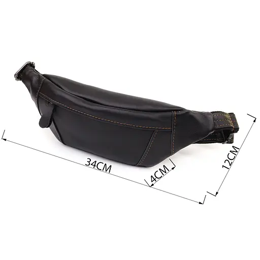 Чоловіча сумка-бананка з натуральної гладкої шкіри SHVIGEL 34х12х4 см sum0027456 - фото 3