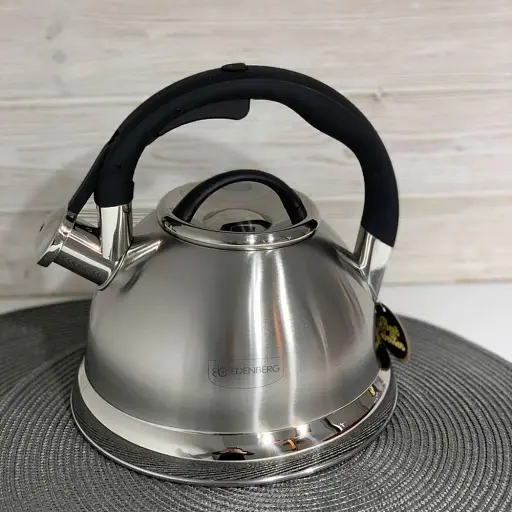 Чайник з нержавіючої сталі 3.0 л зі свистком для індукційної плити Edenberg EB-1979 - фото 2