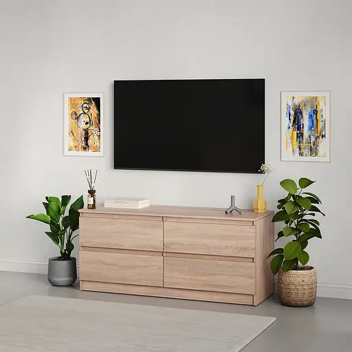 Тумба під телевізор MebelStar Нео 4Ш 120x43x53 см Дуб сонома (MBS-1271)