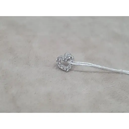 Серебряная серьга для пирсинга хеликса с фианитами. 40104ШТ - фото 2