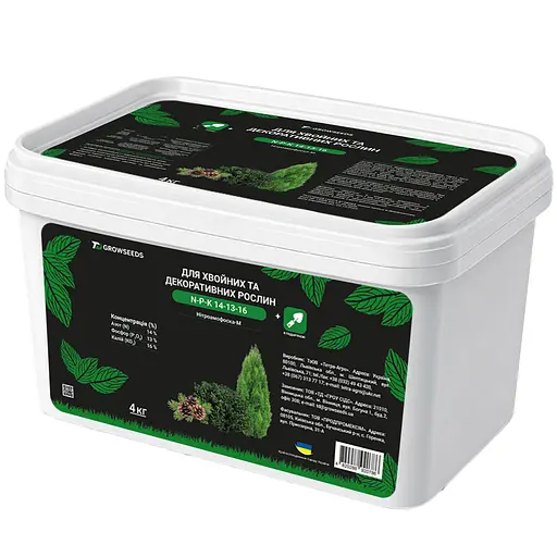 Добриво TD GrowSeeds Нітроамофоска-М NPK 14-13-16 для хвойних та декоративних рослин 4 кг - фото 1