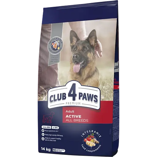Набір: Сухий корм для дорослих собак усіх порід Club 4 Paws Premium Active 14 кг + вологий корм для собак Baskerville Яловичина 1.6 кг (2 шт. х 800 г) - фото 2