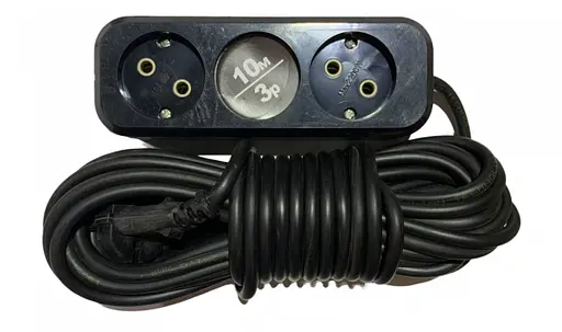 Удлинитель 10 метров 3 гнезд без заземлением ЧЕРНЫЙ MODERN (19077) (100% медь) ТМ LUMANO - фото 2