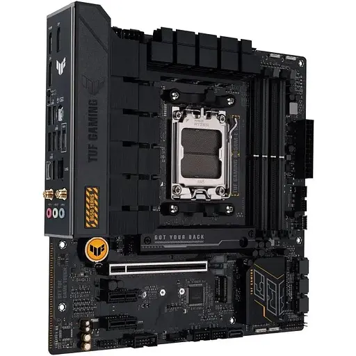 Материнская плата Asus AM5 TUF Gaming B650M-E WIFI, B650, 4xDDR5, Int.Video (CPU), 4xSATA3, 2xM.2, 1xPCI-E 4.0 x16, 2xPCI-E 4.0 x1, Realtek 7.1, Realtek 2.5Gb, Wi-Fi 6, Bluetooth 5.2, 6xUSB3.2/6xUSB2.0, HDMI/2xDP, MicroATX - фото 3