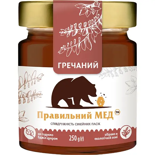 Мед Правильний мед Гречаний, 250 г (894382)