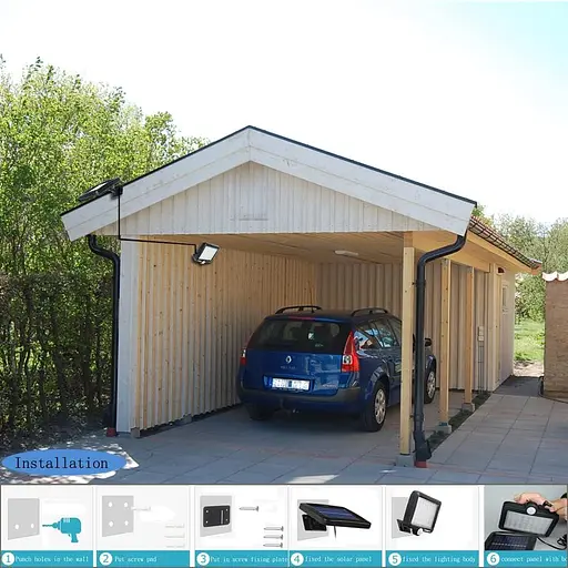 Сонячний настінний світильник Jorft 56 світлодіодів з датчиком людини/світла Водонепроникні - фото 2