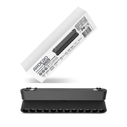 Светодиодный магнитный трековый светильник Ardero MGU400F ULTRA 12Вт 4000K черный - фото 1