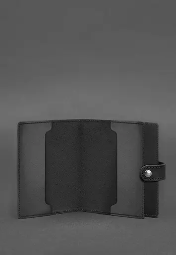 Кожаная обложка-портмоне для удостоверения офицера 11.0 черная Crazy Horse - фото 3