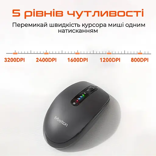 Мишка Meetion BTM100R Wireless/Bluetooth Black (MT-BTM100R-A) - фото 4