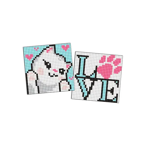 Алмазная мозаика Милая кошечка Идейка AMG1046 на магнитной основе 9x9 см - фото 1