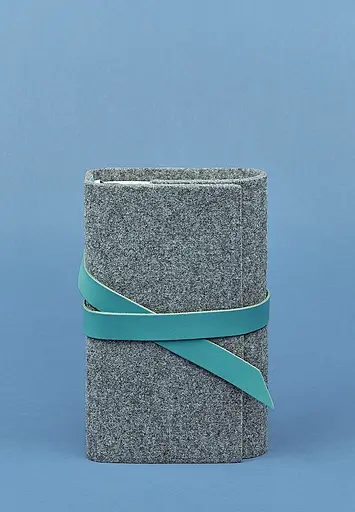 Фетровий жіночий блокнот (Софт-бук) 1.0 з шкіряними бірюзовими вставками - фото 2