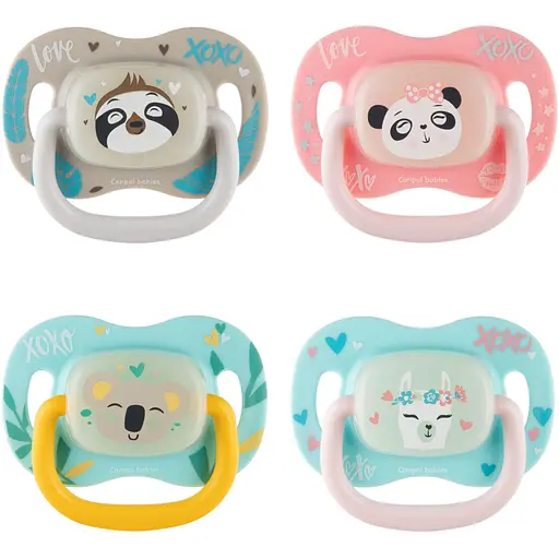 Пустышка силиконовая круглая Canpol babies Exotic Animals 6-18 месяцев в ассортименте (34/934_ru) - фото 1