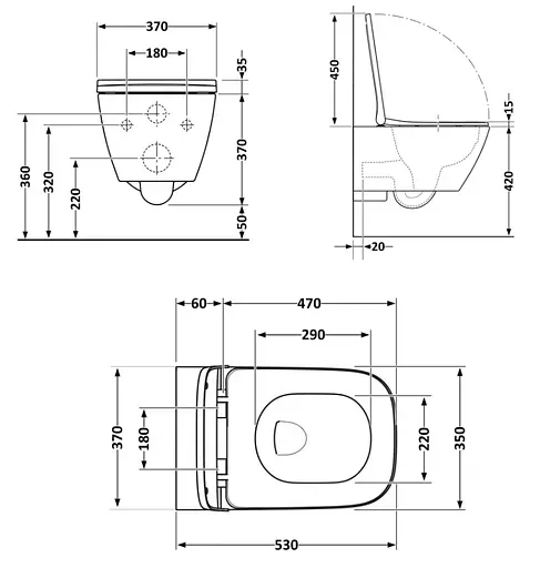 Унитаз подвесной Qtap Gemini Ultra Quiet, с сиденьем Slim Duroplast/Soft-close/Quick Release QT2533076EUQW - фото 9