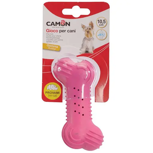 Іграшка для собак Camon Crunchy Bone кісточка гумова 10.5 см в асортименті - фото 2