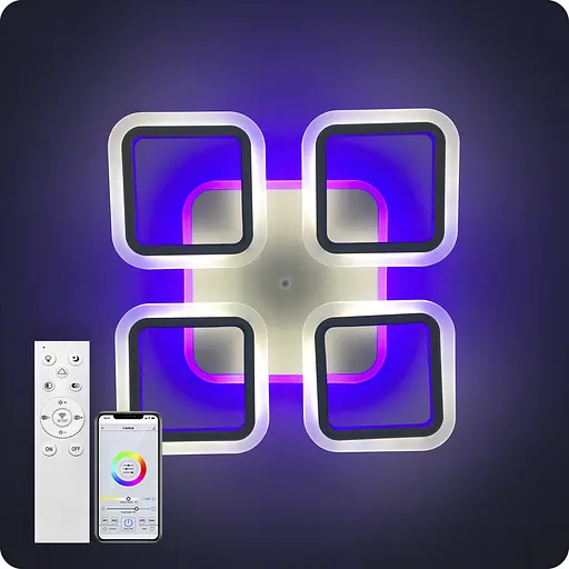 Люстра светодиодная 517 Light 3color с пультом 72Вт Белый (01321) - фото 13