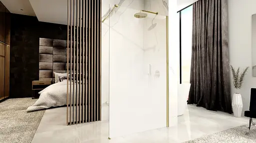 Душова стінка Rea Aero ombre 90 matt brushed gold REA-K2463, матовий, золотий - фото 6