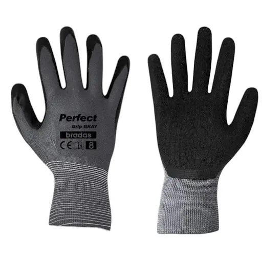 Рукавички захисні Bradas PERFECT GRIP GRAY латекс розмір 9 RWPGGY9 - фото 1