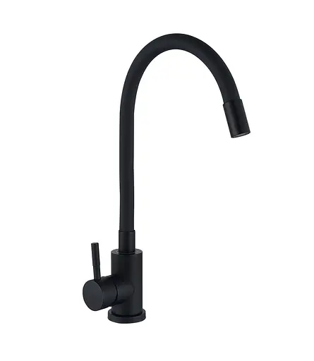 Смеситель для кухни с гибким изливом Wezer EKO4E-01-BLACK Черный матовый - фото 1