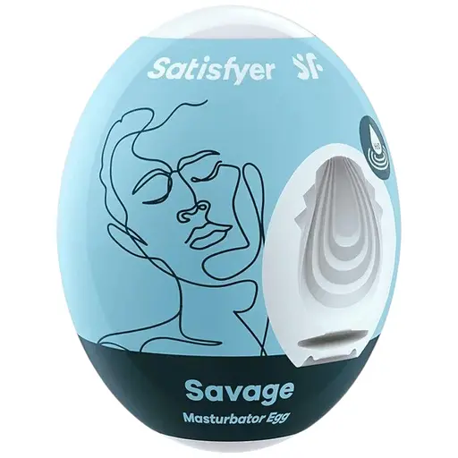 Самозмащувальний мастурбатор-яйце Satisfyer Masturbator Egg Savage, одноразовий, не вимагає мастила