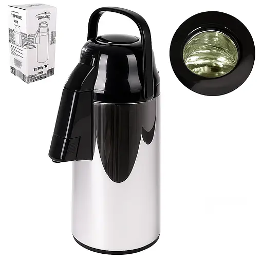 Термос помповый со стеклянной колбой 3.0 л - фото 2