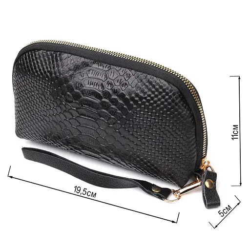 Фактурная женская барсетка Vintage из натуральной кожи с тиснением под змею 19.5х11х5 см sum0028986 - фото 3