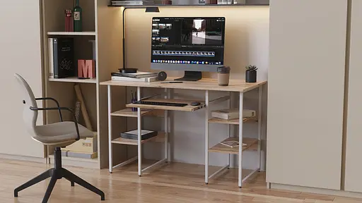 Компьютерный стол Ferrum-decor Скай 75x120x70 белый ДСП Дуб Сонома 16мм (FRD-101102)