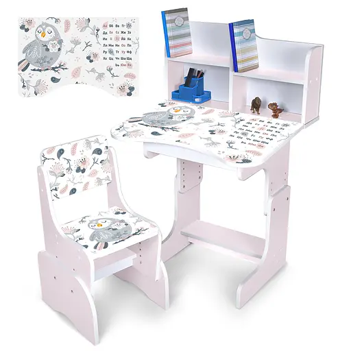 Парта зі стільчиком, Пташка, абетка, N2071-10-7