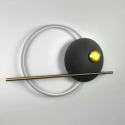 Бра у сучасному чорно-латунному корпусі 66х45 см Арт. WB46-650 Line F - фото 4