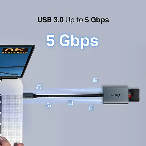 Кардрiдер TP-Link iдер USB 3.0 Type-C до SD microSD UA440C (UA440C) - фото 8