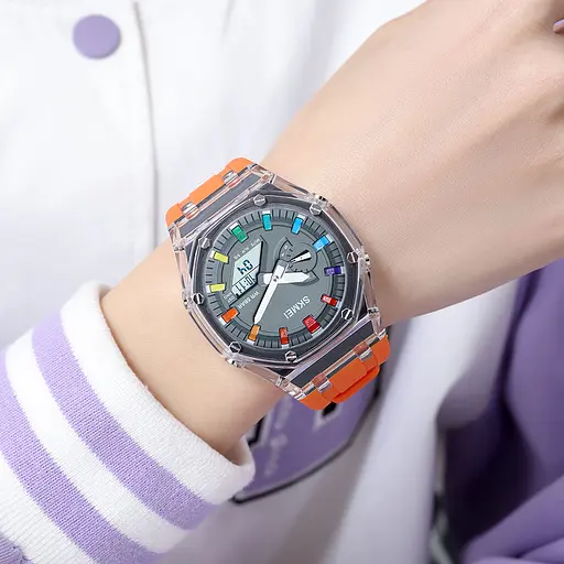 Наручний годинник 2100OG Помаранчевий Skmei acs0030288 - фото 4