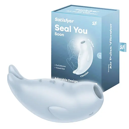 Вакуумний кліторальний стимулятор з вібрацією Satisfyer Seal You Soon блакитний - фото 6