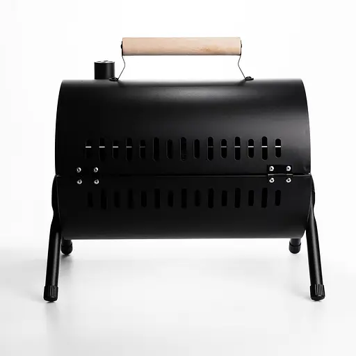 Вугільний гриль двосторонній портативний з решіткою Yiwu 38х25х35 см чорний універсальний для пікніка похідний розкладний BQ-1 - фото 3