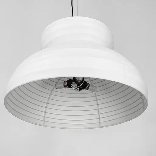 Люстра у чорному корпусі з білим абажуром Ø 60 см | Арт. PL 053-600 | Line F - фото 2