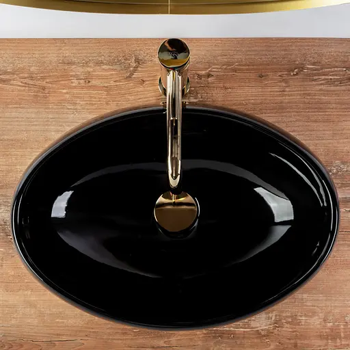 Умивальник Rea Linda накладний black REA-U8523, Чорний - фото 4