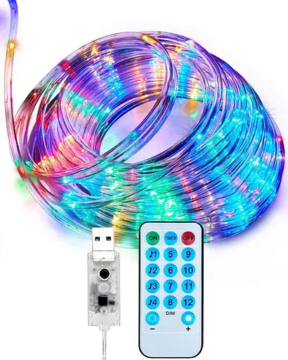 Світлодіодні мотузкові ліхтарі KALAHOL 10M 100, вуличні мотузкові ліхтарі з живленням від USB, 12 режимів