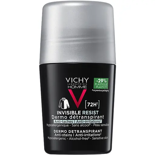 Дезодорант-антиперспірант Vichy Homme Invisible Resist кульковий 72 години захисту 50 мл - фото 1