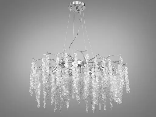 Хрустальная люстра Глициния с алюминиевым каркасом, 10 ламп, хром - фото 1