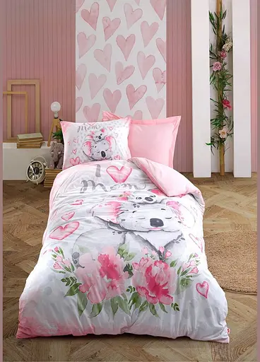 Комплект постельного белья полуторный 160х220 Koala - Pink ранфорс TC303375713