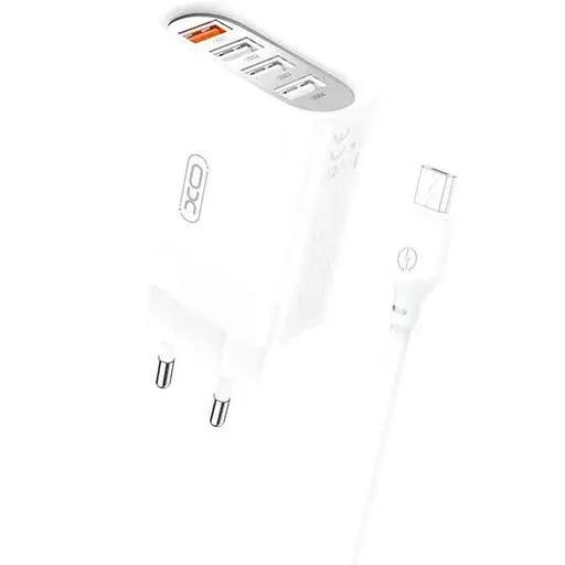 Зарядное устройство - блок 4 порта USB - XO L100 fast charger с быстрой зарядкой QC3.0