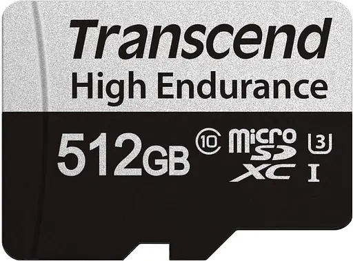 Карта памяти Transcend 512GB microSD w/ adapter U1, High Endurance (170TB) (TS512GUSD350V) (FFSDTR02110) - фото 1