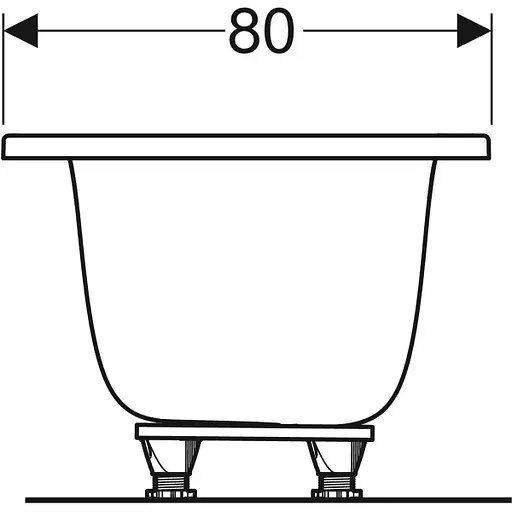 Ванна акриловая Gebert Tawa 180x80 554.124.01.1 + ножки Белый - фото 2