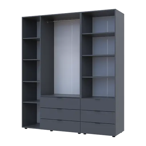 Шкаф для одежды Doros Гелар Графит 3ДСП с пеналом 176.2х49.5х203.4 (42005169) - фото 4