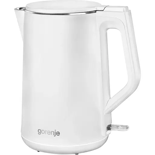 Gorenje Электрочайник, 1,5л, пластик, матовый, белый