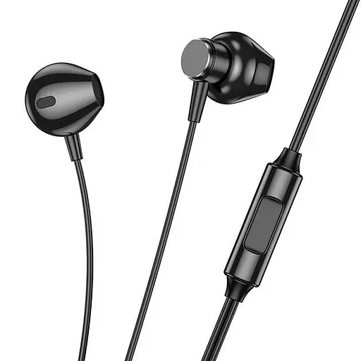 Дротові навушники Hoco M125 Smart metal універсальні earphones with microphone, 3.5mm, 1.2m, black - фото 2